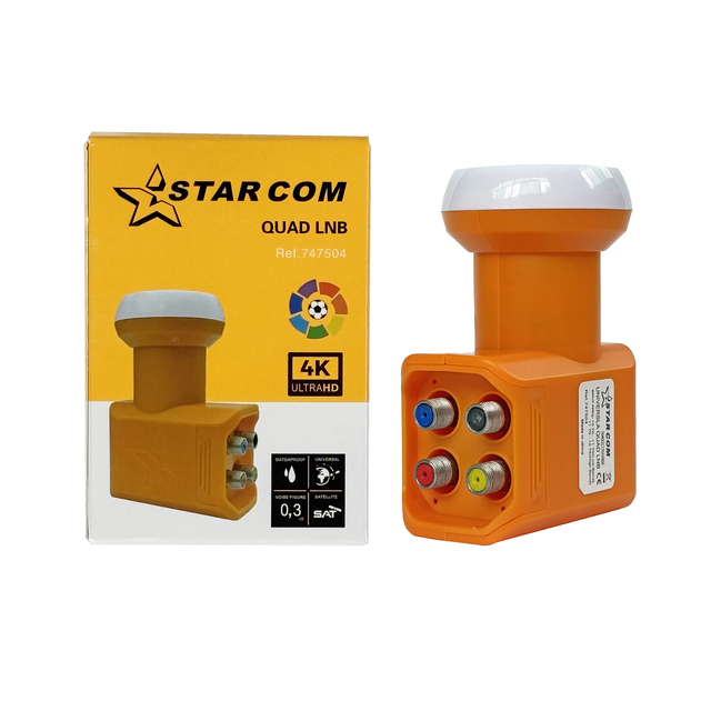Highfly OEM STARCOM Ref.747504 Satellite TV High Gain KU Band QUAD LNB High Definition