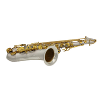 Saxophone ténor professionnel en Si bémol Eastern Music, finition argent satiné, clés dorées