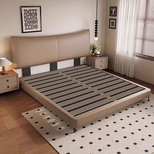 Precio de fábrica Marco de cama de almacenamiento nórdico Cama suave multifuncional tapizada de cuero tamaño King de alta calidad con cajones - Product Image 5
