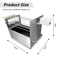 Haute Acier Inoxydable Deux Couches Portable BBQ Grill Rotissoire Brochette Argent Charbon De Bois Grill Chariot Pliant pour Camping En Plein Air
