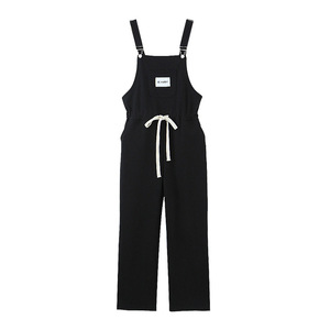 Salopette en jean noire pour femme Runqi N8486, coupe slim, décontractée, jambe droite, grande taille, en coton respirant, mode adulte - Product Image 4
