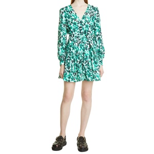 Minivestido de algodón orgánico de manga larga <span class=keywords><strong>con</strong></span> estampado Floral, ropa para mujer, Tie-Dye - Product Image 1