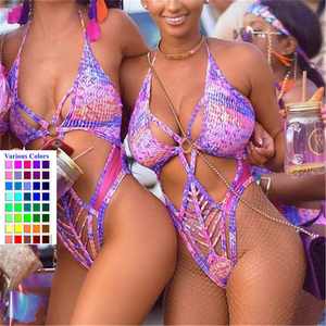 Costume <span class=keywords><strong>da</strong></span> <span class=keywords><strong>bagno</strong></span> intero monokini in rete con cut-out, <span class=keywords><strong>taglie</strong></span> <span class=keywords><strong>forti</strong></span> XXL, personalizzato per il Carnevale di Trinidad Jouvert Monday, con logo OEM, all'ingrosso direttamente dalla fabbrica - Product Image 3