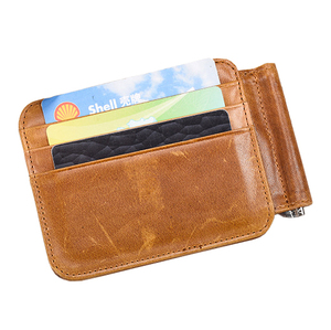 पुरुषों के बटुए थोक रैड एंटी-चोरी ब्रश डबल फोल्ड फैशन सरल मल्टी-कार्ड पागल घोड़ा असली चमड़े का बैग - Product Image 3