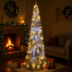 Árbol de Navidad Artificial Preiluminado Db de 7 pies (180 cm) con 350 Luces LED Blancas Cálidas, Decoración Navideña para Interiores con Base - Product Image 2