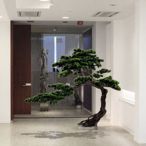 Bonsái Artificial verde <span class=keywords><strong>grande</strong></span> de 1m-3m para interior/exterior, árbol de pino, macetas de oliva sintética Natural, decoración de jardín, fibra de vidrio en vivo, habitación del hogar - Product Image 1