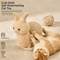 Jouet interactif pour chat à faire gratter soi-même, design en peluche alpaga avec base robuste pour chats, design en peluche escargot pour chats d'intérieur