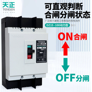 Tengen Dz15-100/3902 Molded Case Circuit Breaker 100A 3P Thermal Magnetic 380V Low Voltage <b>Plastic</b> <b>Enclosure</b> - Product Image 3