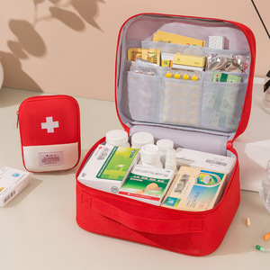 Boîte à médicaments Portable sac médical Portable en tissu Oxford grande capacité sac de rangement de médicaments trousse de premiers soins de voyage à domicile - Product Image 4
