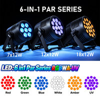 Projecteur LED RGBWA UV 6-en-1 pour scène, 18x12W, étanche, pour extérieur, pour discothèque et DJ