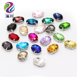 Coser en claro cristales de vidrio de oro de diamantes de imitación apliques para coser Flatback cristal piedras para ropa - Product Image 1