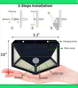 High Quality Outdoor Solar Powered Garden Lamp IP65 Waterproof Motion <b>Sensor</b> <b>LED</b> Wall <b>Lights</b> - Product Image 2