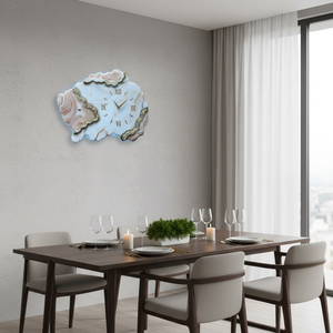 Luxury Handmade Resin Ocean Theme Modern Waterproof Oversized Night Light Wedding Easter Battery Powered Dining Room Wall <b>Clock</b> - Product Image 3