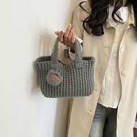 Sac fourre-tout en polyester tricoté personnalisable, série géométrique, directement de l'usine, décontracté, polyvalent, grande capacité, sac bandoulière