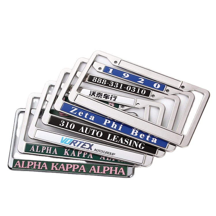 USA Standard Custom Stainless Steel Custom Chrome License Number Plate Holder Chrome License Plate Frame