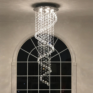 Plafonnier <span class=keywords><strong>LED</strong></span> en <span class=keywords><strong>spirale</strong></span> de cristal post-moderne, luxueux, pour escalier, Villa, hôtel, appartement - Product Image 3