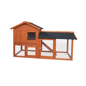 Wooden Rabbit House Pet Cage Wooden Animal House with Ramp