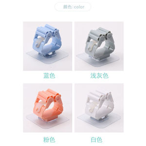 Wall Mounted Mop Holder Punch Free Storage <b>Hook</b> For <b>Bathroom</b> With Dustproof Cover Rectangle Shape Polished Finish - Product Image 3