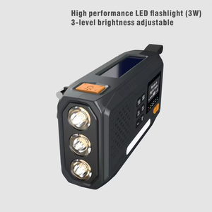 Radio d'urgence solaire à manivelle OEM 4500 mAh, radio numérique DAB FM, lampe LED, batterie externe, SOS, camping en plein air, plastique ABS, portable - Product Image 4