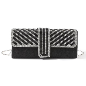 Bolso de mano de lujo Bell de alta gama con diamantes de imitación cuadrados, cadena cruzada, para vestido de noche, boda, fiesta nupcial, famoso - Product Image 3