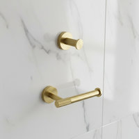 Ensemble porte-serviettes et porte-papier en acier inoxydable doré brossé de qualité supérieure pour salle de bain et hôtel