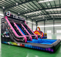 Château gonflable commercial en PVC avec toboggan, piscine, divertissement pour enfants, structure gonflable écologique