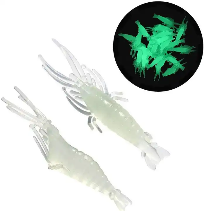 night glowing silicone soft shrimp lure