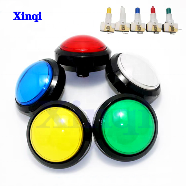 Factory Wholesale 100MM Push Round Convex Surface Light Button Switching Self-Resetting Connector Accessory Arcade Game Machine