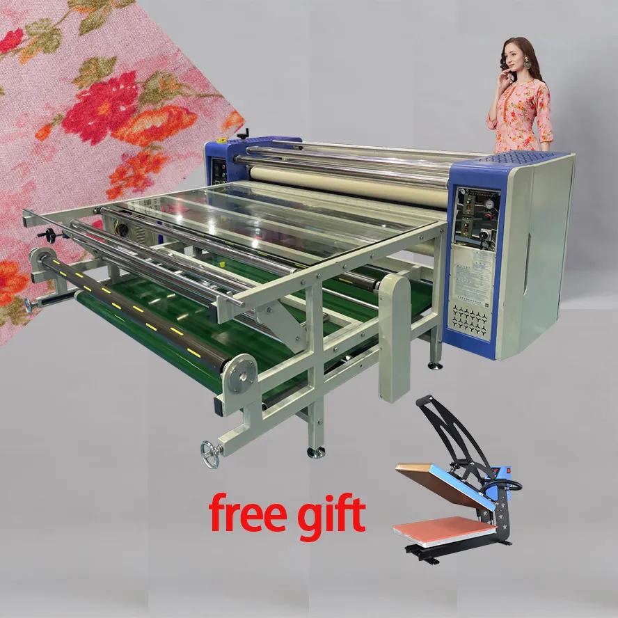 3,2 m 2,5 m großer Kalor-Heiß sublimation druck Digitales Transfer etikett Automatische Rollenwalzen-Heiß press maschine für Stoff