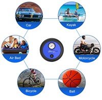 2025 New Design Circular 12V Mini Air Compressor Portable Tire Inflator Tire Pressure Monitor 25L/min Emergency Light Aluminium