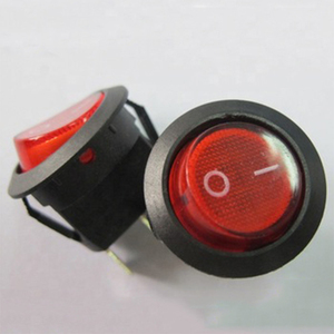 Interrupteur à bascule rond éclairé rouge 15A T85 3 broches marche/arrêt - Product Image 1