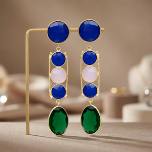 Pendientes Colgantes de Plata Hechos a Mano con Piedras Preciosas, Chapados en Oro, Estilo Étnico Bohemio, para Compromiso, a la Moda - Product Image 2