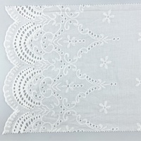 Tissu en coton brodé à œillets, dentelle, voile floral pour robe