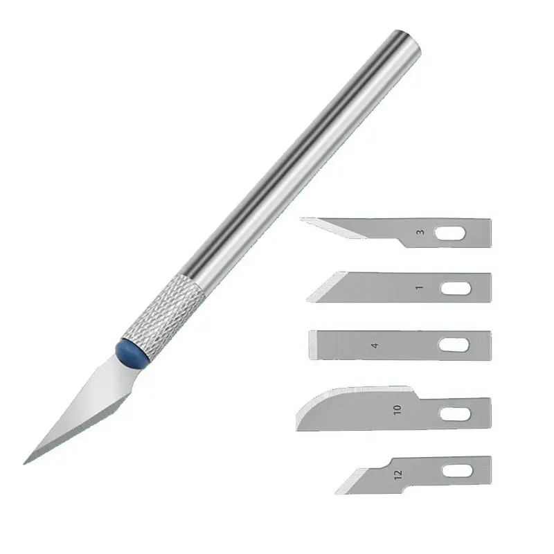 شفرة معدنية DIY القرطاسية فائدة سكين القلم نحت 7 قطعة طقم السكاكين قطع لوازم ورق خشب القاطع الحرفية القلم النقش