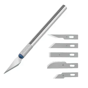 Blade Metal DIY Stationery Utility Pen Knife Carving 7 Pcs Knife Set Cutting Supplies Wood Paper Cutter Craft Pen Engraving