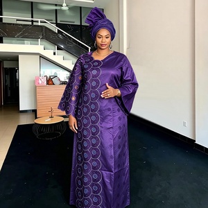 Robes africaines grande taille pour femmes, robe de luxe Boubou, robe longue de soirée de <span class=keywords><strong>mariage</strong></span> avec broderie riche en <span class=keywords><strong>Bazin</strong></span>, vêtements africains - Product Image 2