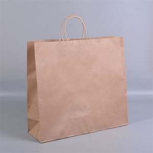 Sac de livraison de nourriture en kraft robuste KM avec poignée plate, sac en papier d'emballage imprimé personnalisé pour boulangerie, utilisation en restaurant - Product Image 2