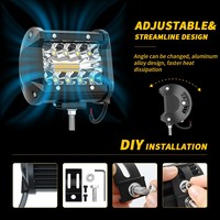 DXZ Barre lumineuse à LED de 4 pouces avec 6 modes de lumières stroboscopiques blanches ambrées Fonction de mémoire Kit de faisceau de câblage pour phares de travail
