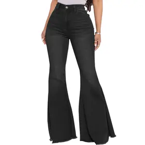 Personalizado al por mayor pantalones de pierna ancha Femmes holgados, Para las mujeres Boyfriend verde Cargo Denim Jeans Plus Size Private Logo Pantalones/