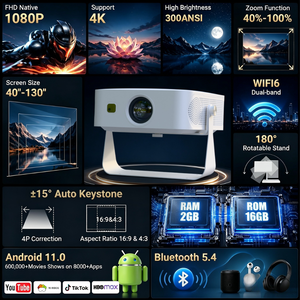 Proyector Nativo Full HD Google <span class=keywords><strong>TV</strong></span> 1080P LCD LED WIFI Oficial <span class=keywords><strong>NET</strong></span>-FLIX Sin Polvo de Alto Brillo - Product Image 6