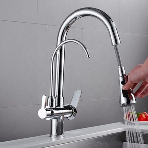 Deck Mounted Water Purifier <strong>Filter</strong> 3 Way <strong>Kitchen</strong> Faucet Brass Brushed Nickel Pull Out <strong>Kitchen</strong> Sink Mixer <strong>Taps</strong> - Product Image 6
