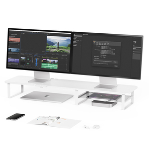 <span class=keywords><strong>Desktop</strong></span> do computador com monitor Suporte de tela Suporte Suporte PC Monitor Riser Laptop Stand para Home Office - Product Image 3