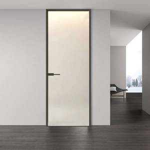 Luxury Flush Interior Door Solid Wood Core with Concealed Aluminum <b>Frame</b> Invisible Design - Product Image 4