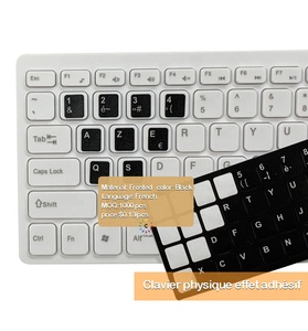 Pháp Bàn phím dán Ngôn Ngữ Arabic Frosted đen trắng và vàng dán Bán buôn máy tính xách tay Bàn phím dán nhãn - Product Image 3