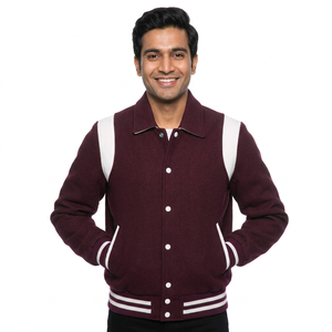Chaqueta universitaria vintage de béisbol con logotipo personalizado para hombre, chaqueta clásica con diseño de botones, uniforme de equipo CollegeBaseballjacket para hombre - Product Image 1