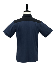 เสื้อเบลาส์ของผู้ชายชุดยูนิฟอร์มโรงแรมกระดุมผ่าหน้าแบบซ่อนระบายอากาศได้แบบทางการกระดุมเดียวกันน้ำยืดได้4ทางตามต้องการ - Product Image 2