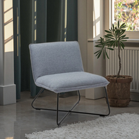 Fauteuil d'appoint moderne et décontracté en tissu CARLFORD avec cadre métallique pour salon ou chambre à coucher