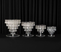 Support à gâteau tendance personnalisé en cristal en forme de feuille d'érable, style influenceur, pour la décoration de table de desserts lors de mariages et de fêtes