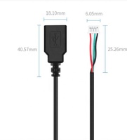 USB 2,0 tipo a hembra a Molex PH 1,25 Cable conector de terminal Carga rápida Tipo PD Fabricado ETERNALSTARCABLE