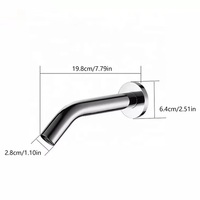 Robinet de lavabo moderne monotrou sans contact avec capteur automatique pour salle de bain en laiton céramique Robinet mural simple robinet d'eau froide